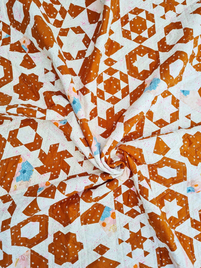 Hexie Harvest Quilt -  How to Choose Fabrics for a Two Color Quilt