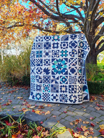 Red Sky at Night Quilt - My Blue and White Version