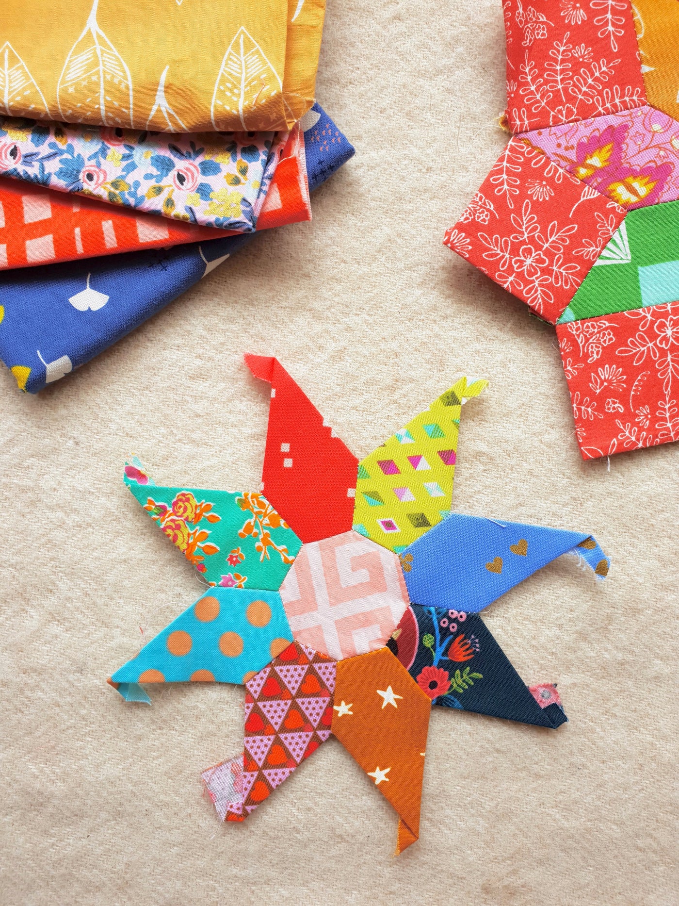 Cornflower Quilt Paper Pieces